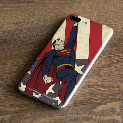 DC Comics Superman Vintage Pose American Flag iPhone 8 Plus Skin